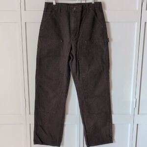 Carhartt 34x34 Relaxed Fit Brown Canvas Cargo Work Wear Pants
